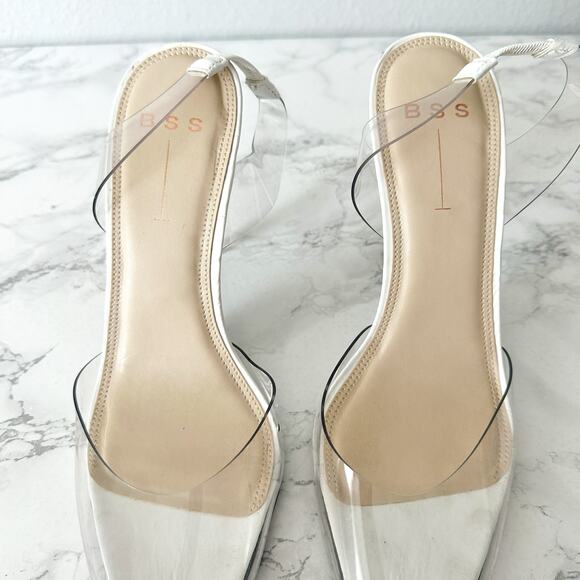 BSS Millie Transparent Clear White Stiletto Slingback Heels Women’s EU Size 40 - Picture 4 of 12